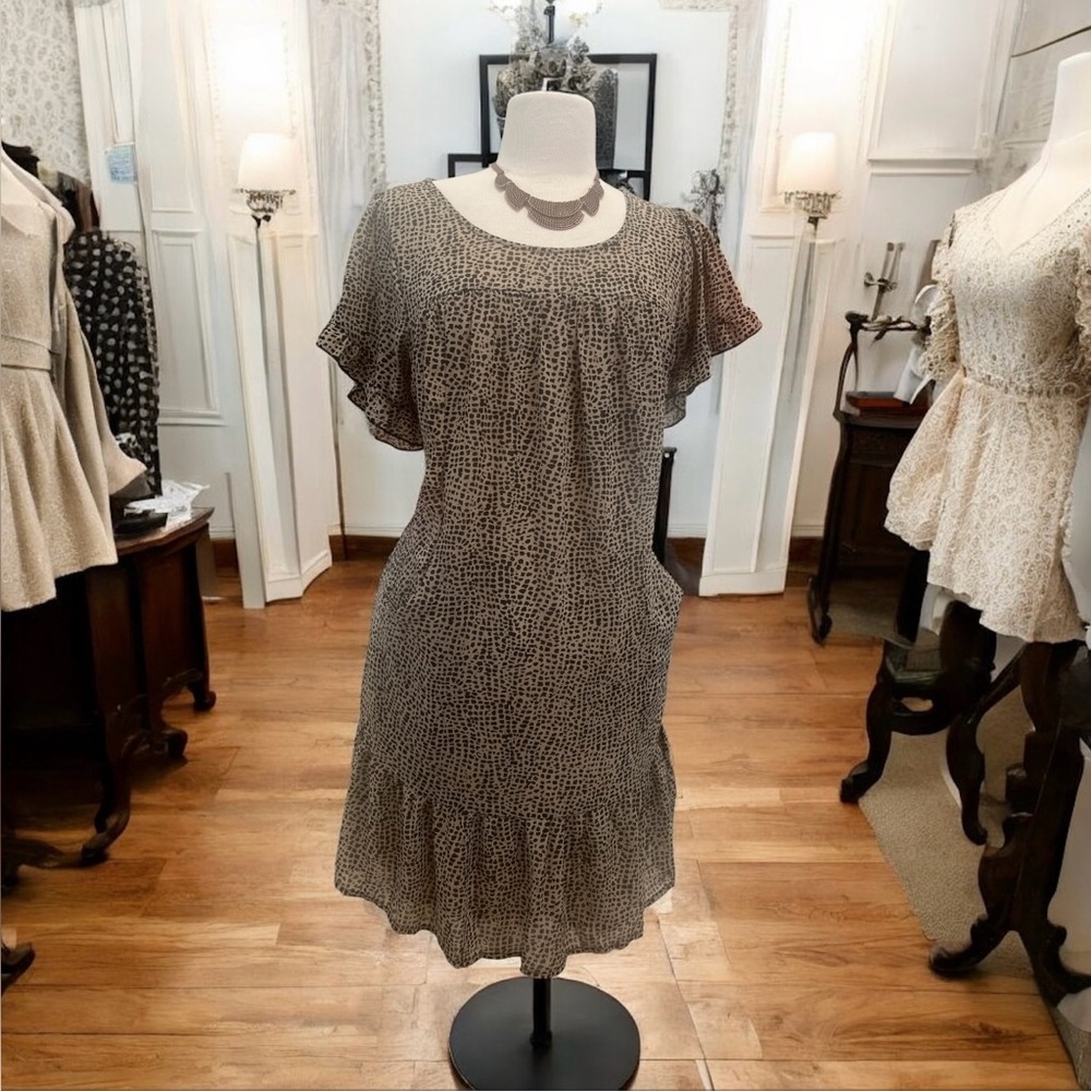 Umgee Black and Cream Midi Dress